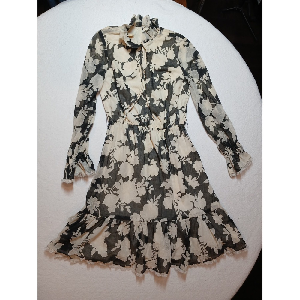 GILLIAN Vintage Long-Sleeve Midi Dress Size 14